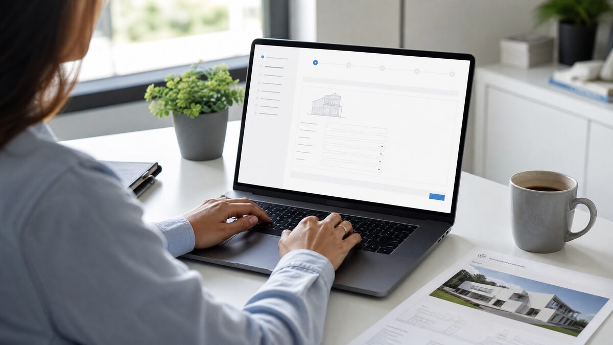 Energieausweis online beantragen am Laptop